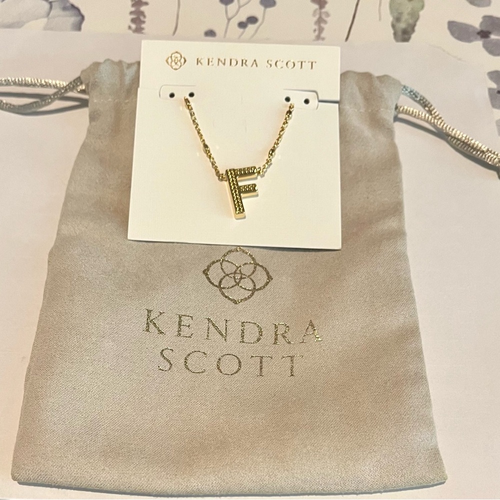 Kendra Scott Gold 'F' Initial Necklace